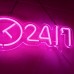 24/7 Neon Sign  17.7×7in/45×18cm