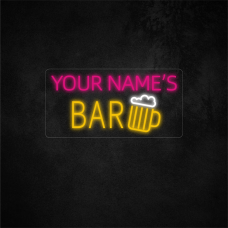 Customize the bar neon sign with your name 20×10in/50.8×25.4cm