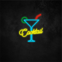 Cocktail Neon Sign 15in×12.8in/38×32.5cm