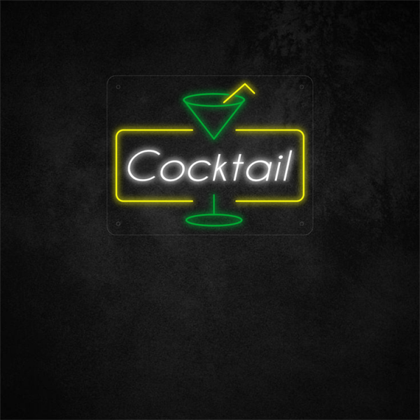 Cocktails Neon Sign 18.9×14.6in/48×37cm