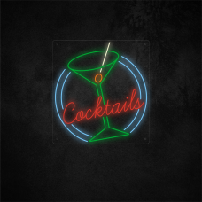 Cocktail Neon Sign 28.7×26.7in/73×68cm