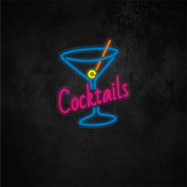 Cocktails Neon Sign 15.9×13in/40.5×33cm