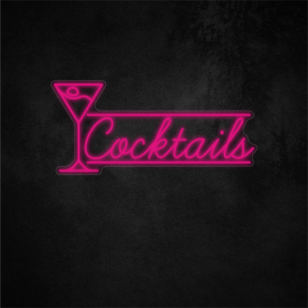 Cocktails Neon Sign 27.3×12.4in/69.3×31.6cm