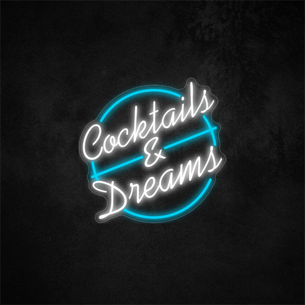 Cocktails & Dreams Neon Sign 16×15.7in/40.6×40cm