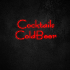 Cocktails ColdBeer Neon Sign 20×10in/50.8×25.4cm