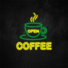Coffee Open Neon Sign 20×19in/50.8×48.3cm