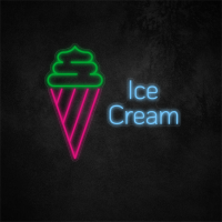 Ice Cream Neon Sign 20in×17.4in/50.8cm×44.2cm