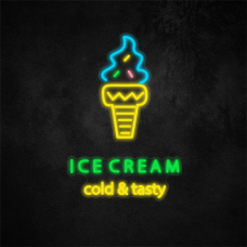 Ice Cream Cold & Tasty Neon Sign 25in×17in/63.5cm×43.2cm