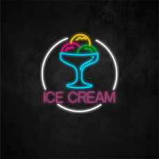 Ice Cream Neon Sign 20in×19.5in/50.8cm×49.5cm