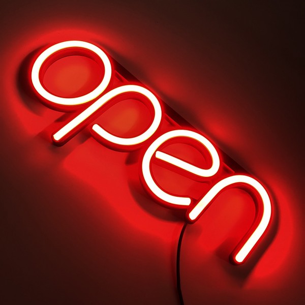 Red Open Neon Light Signs