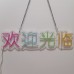 Super Bright Color Chinese Welcome Neon Light Sign  20.8×5.5in/53×14cm