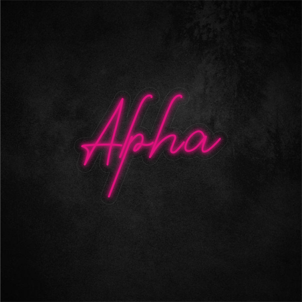 Alpha Neon Sign 18.1×13.8in/46×35cm