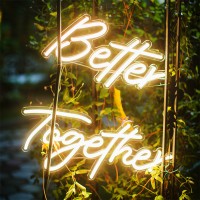Neon Sign For Wedding Reception Better Together (Warm white)