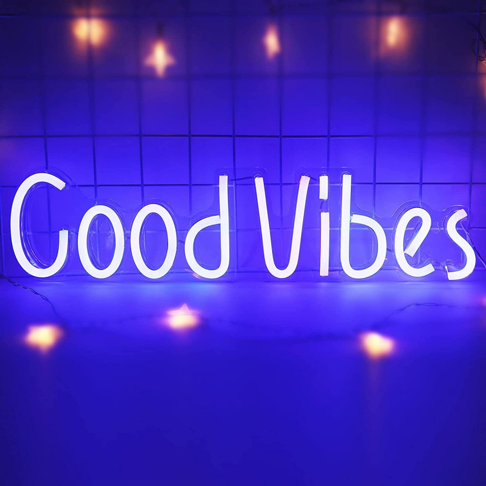 Good Vibes Led Neon Signs Lights, Neon Sign For Wedding Backdrop ...