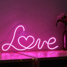 Neon Sign For Wedding Love (Pink Love)