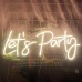 Let's Party Neon Sign for Wall Decor,With dimming switch (Warm White)