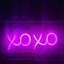 LED Neon Light Signs- XOXO (Pink)
