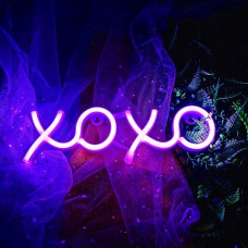 LED Neon Light Signs- XOXO (Purple)